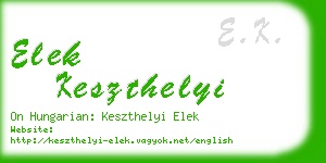 elek keszthelyi business card